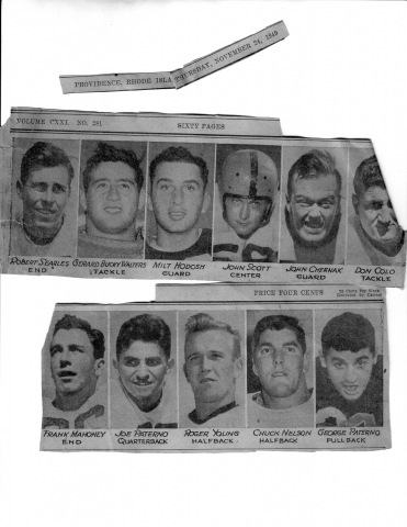 Bob Searles RHS Class of 1944 and Joe Paterno Brown University Football Team