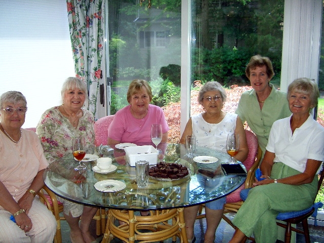 Lunch hosted by Joyce Koch McLean. Doris, Irene, Jean, Mary Ann, Joyce and Nancy.
