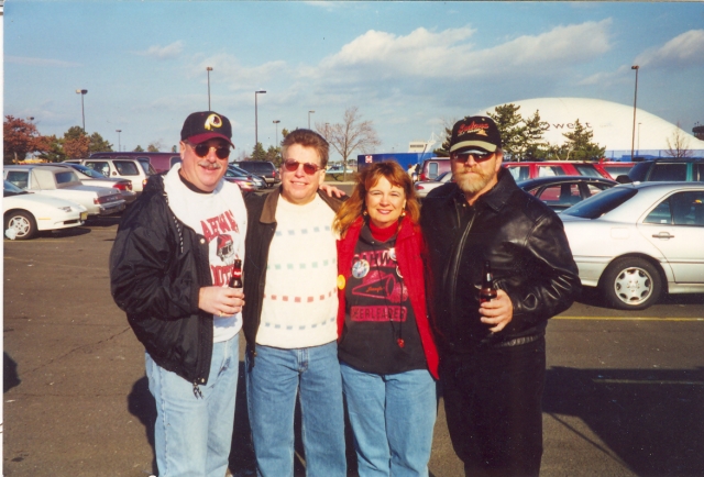 Carol Horling (Mastrangelo), Larry Betty, john Pekarsky, Bill Koszan at Giants Stadium for a RHS football game