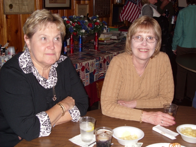 Jean Lau Kuc (64) and Arlene Kopec Unchester (64) at the VFW.