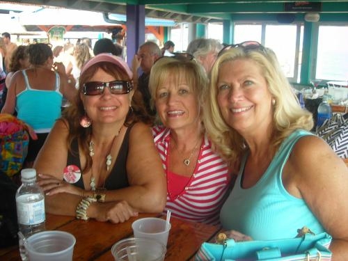Carol Mastrangelo, Kathy Messaros and Chris Ebright at the Tiki Bar, Pt. Pleasant, NJ
