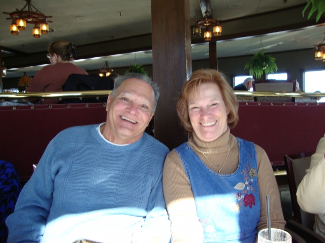 Kathy and Jimmy Santa Maria  at Dimillos Restaurant in Portland, Maine.
