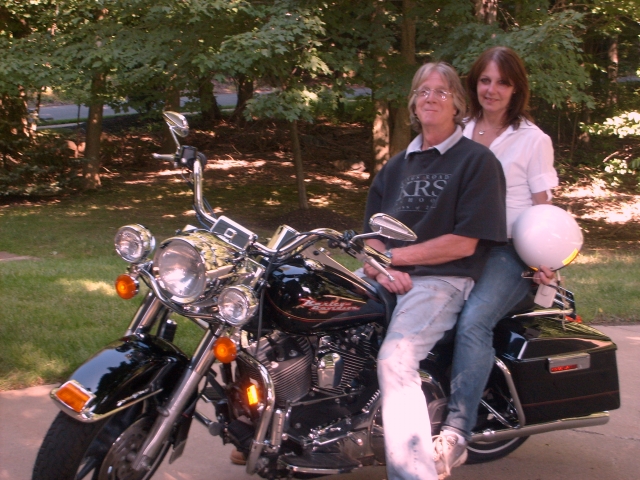 Doug and Judy Wheat on his new Harley!