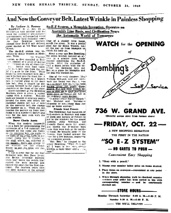 Dembling's Ad & Writeup in New York Herald Oct. 1948 