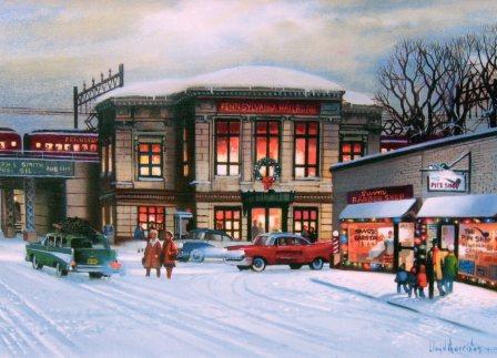 Lloyd Garrison's 2010 Christmas Card - Rahway Train Station 1960's